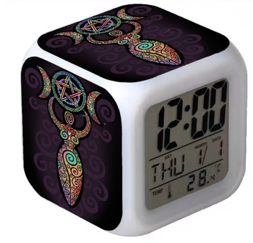 Digital Alarm Clock : Triple Goddess Moon