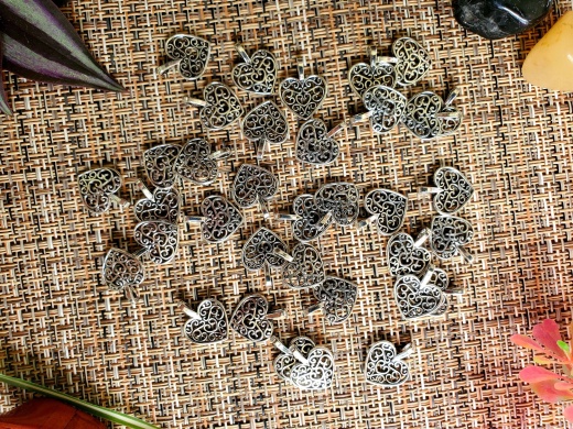 Heart Charm Pendant 35Pcs - Antique Silver Jewelry Making Supplies