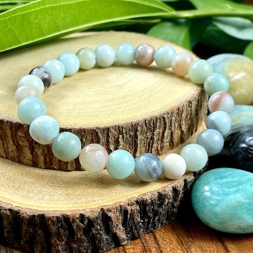 Multicolor Amazonite 8mm Natural Stone Bracelet