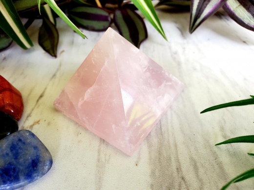 Natural Rose Quartz Pyramid - 45-55Mm Unique Stone Crystal