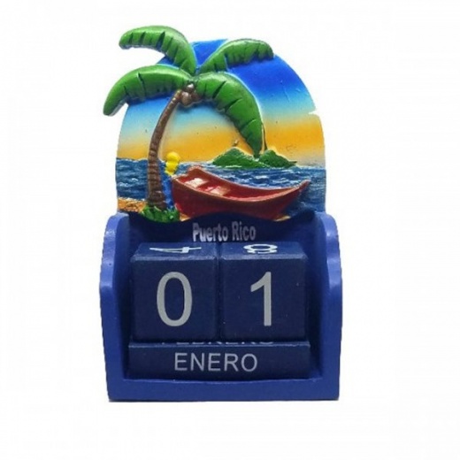 Puerto Rico Decorative Palmeras Manual Calendar