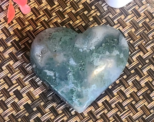 Moss Agate Heart 45 - 50 Mm