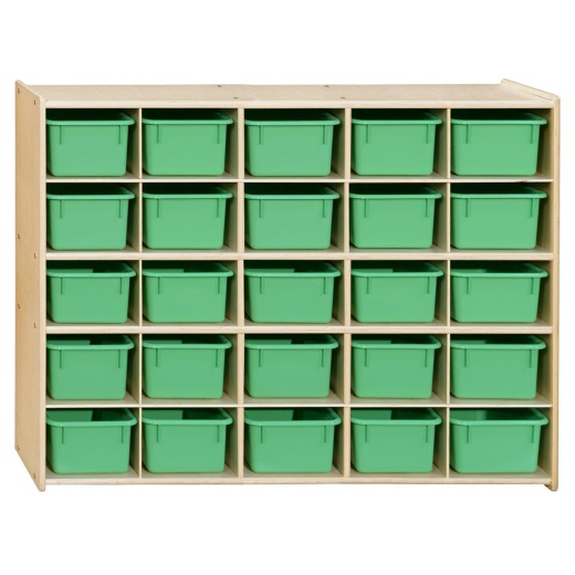 25 Tray Storage W/Lime Green Trays