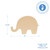 8" Wood Baby Elephant Cutout, 8" X 3.5" X 1/4"