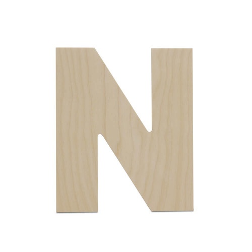 Wooden Cutout Letter N, 12"