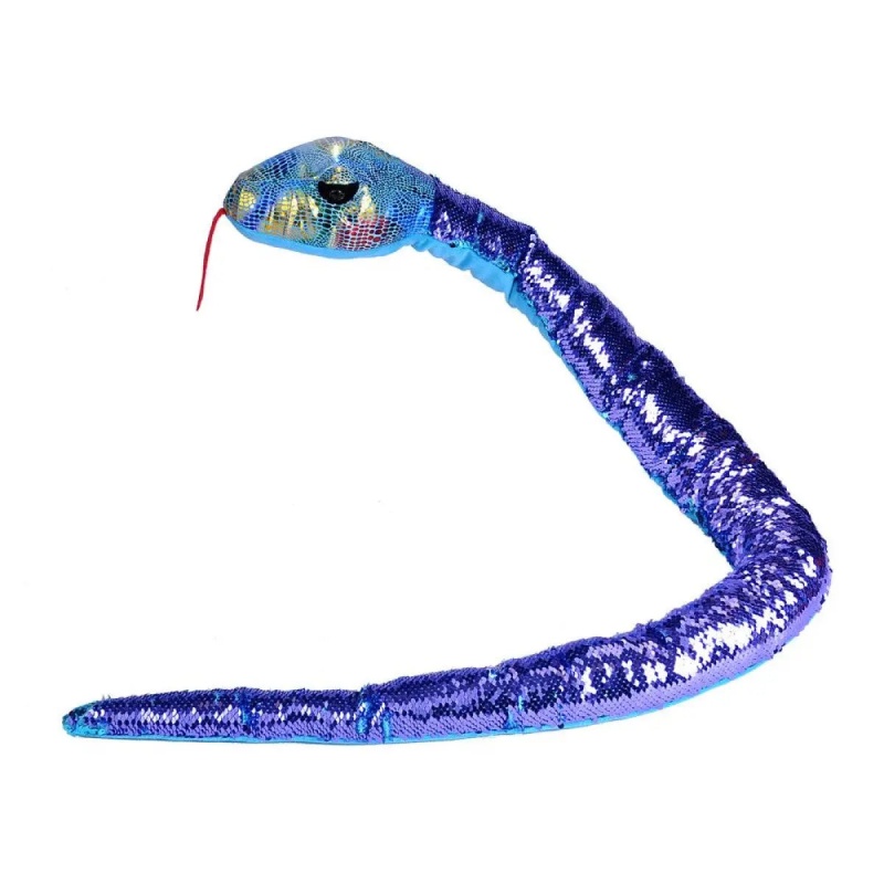 Sequin Snake Teal Purple Stuffed Animal - 54"