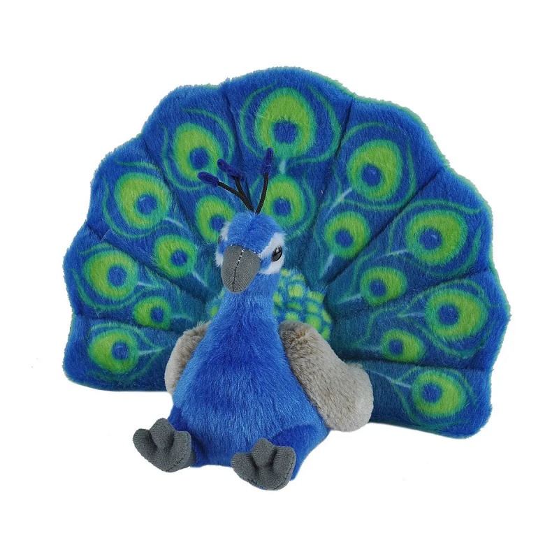 Cuddlekins Mini Peacock Stuffed Animal - 8"