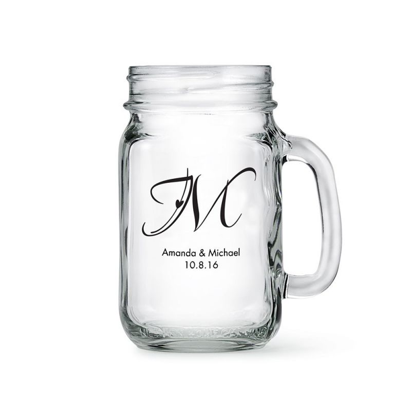 Glass Mason Jar Mug