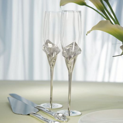 Modern Stemless Champagne Flute With Silver Ombre Fade