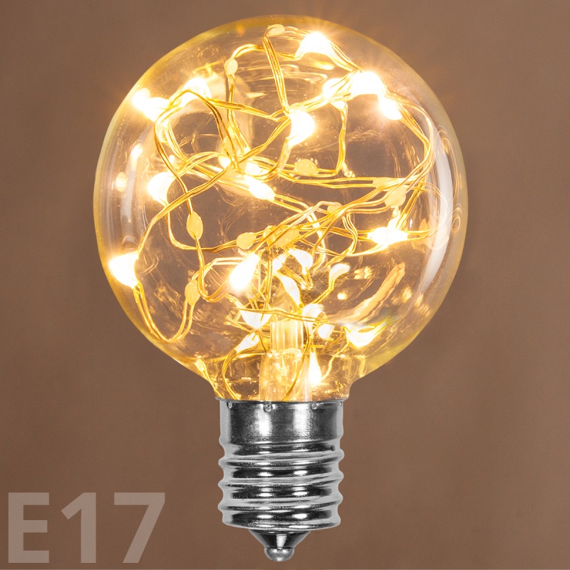 G50 Warm White LED Fairy Light Bulbs, E17 Base