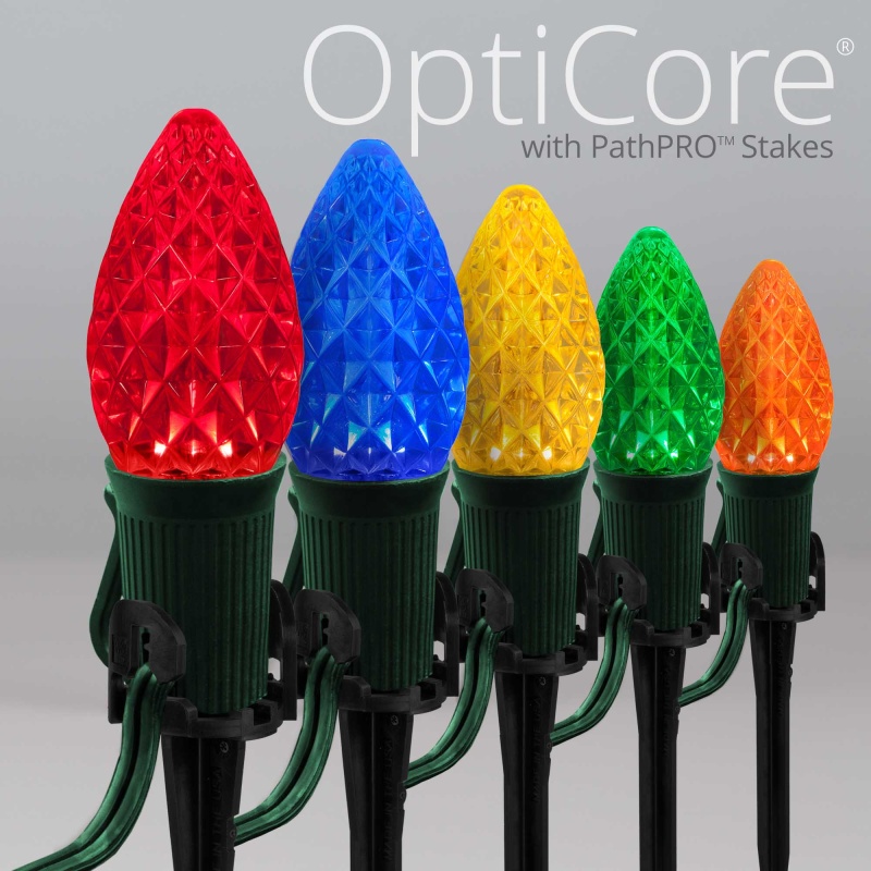 C7 Multicolor OptiCore® Christmas Pathway Lights with 5" PathPRO Stakes
