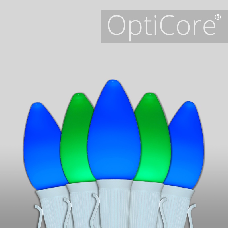 C7 Blue / Green Smooth Opticore® Commercial Led Christmas Lights