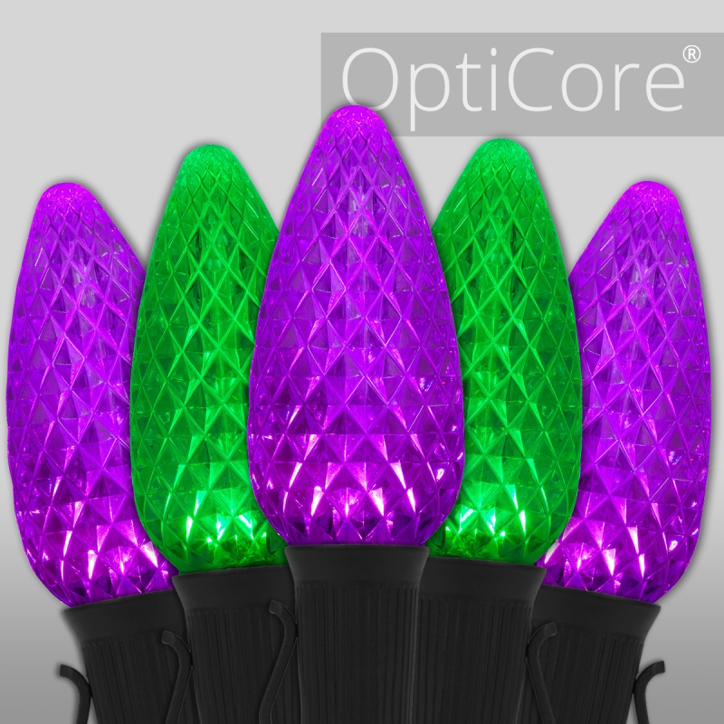 C9 Green / Purple Opticore® Commercial Led Halloween Lights