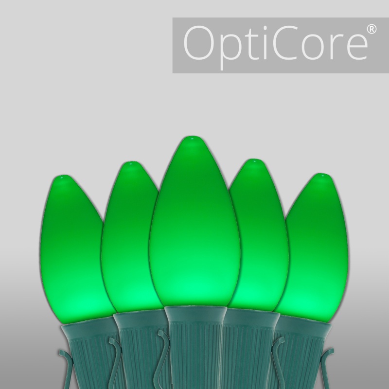 C7 Green Smooth OptiCore® Commercial LED Christmas Lights