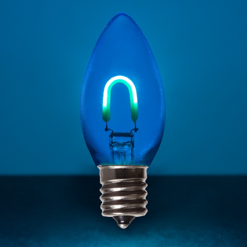 C9 Transparent Glass Blue Flexfilament® Led Bulbs