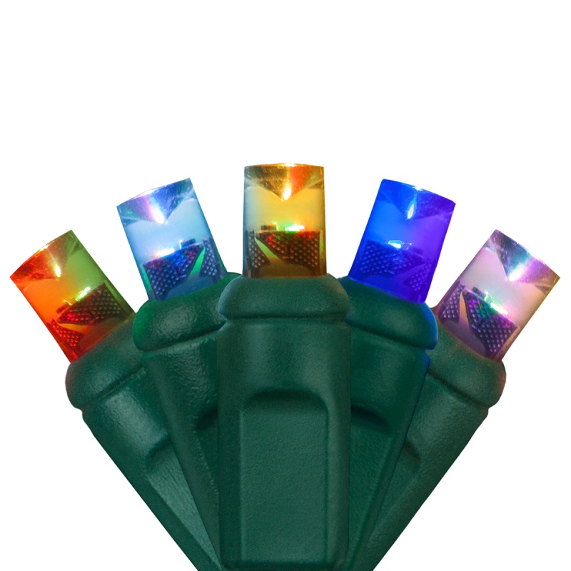 5Mm Wide Angle Multi Color Color Change Led Christmas Lights On Green Wire