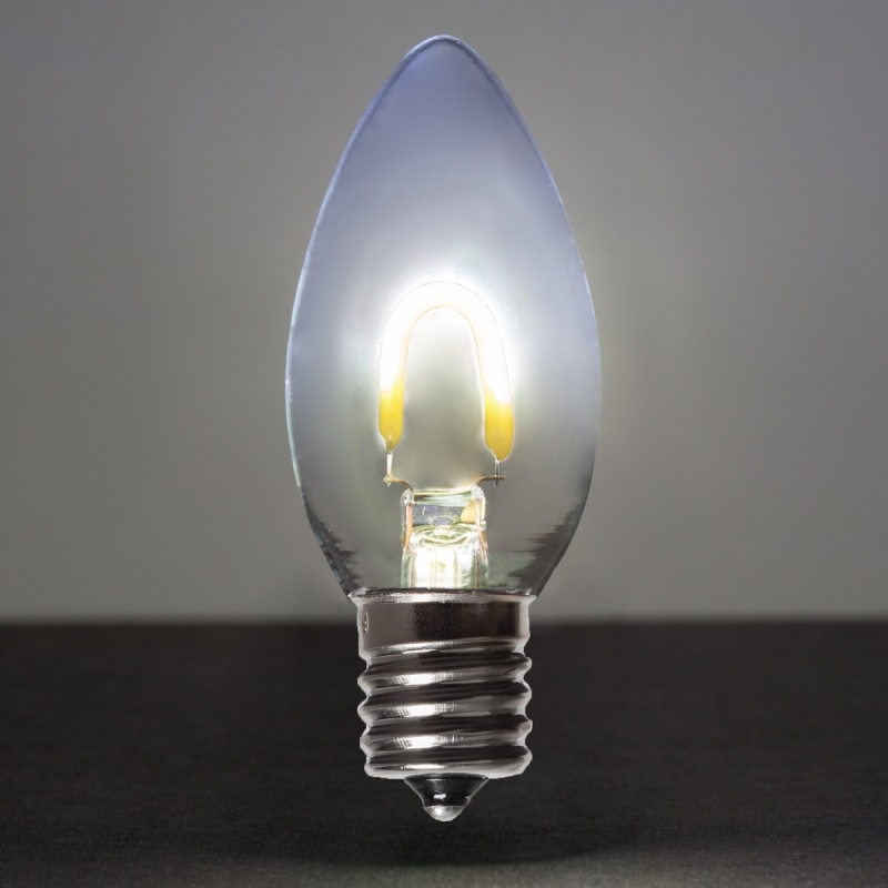 C9 Transparent Glass Cool White Flexfilament® Led Bulbs