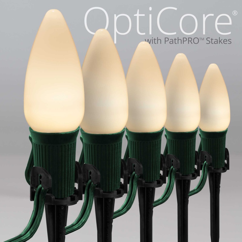 C9 Warm White Smooth OptiCore® Christmas Pathway Lights