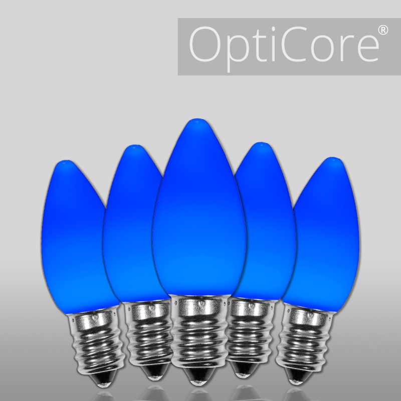 C7 Opaque Blue Opticore LED Bulbs