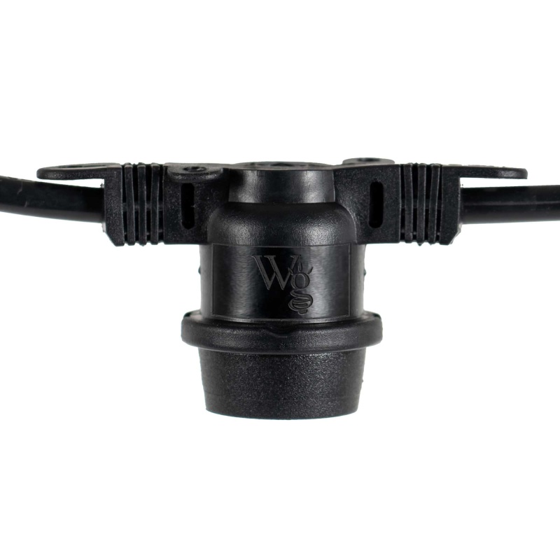 E26 Medium Light Patio Stringer, Black Wire