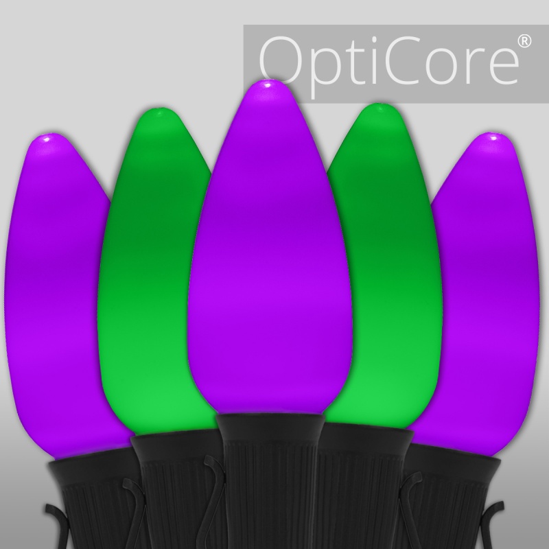 C9 Green / Purple Smooth Opticore® Commercial Led Halloween Lights