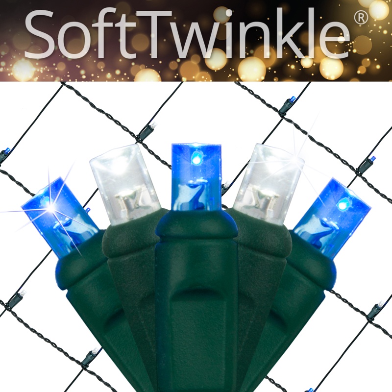 Blue, Cool White SoftTwinkle 5mm LED Net Lights