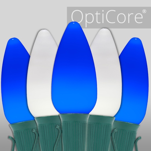 C9 Blue / Cool White Smooth Opticore Commercial Led Christmas Lights