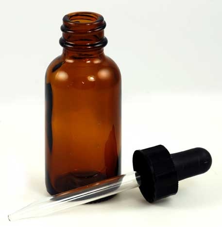 Amber Bottle with Dropper 1 Oz