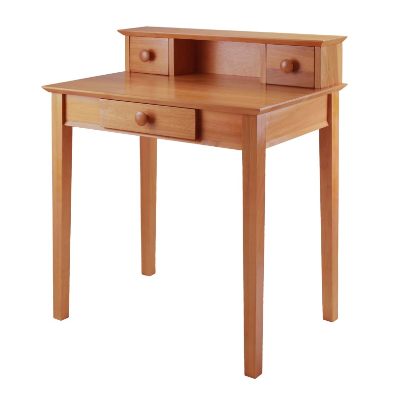 Winsome Wood Studio Home Office Desk and Hutch, Honey