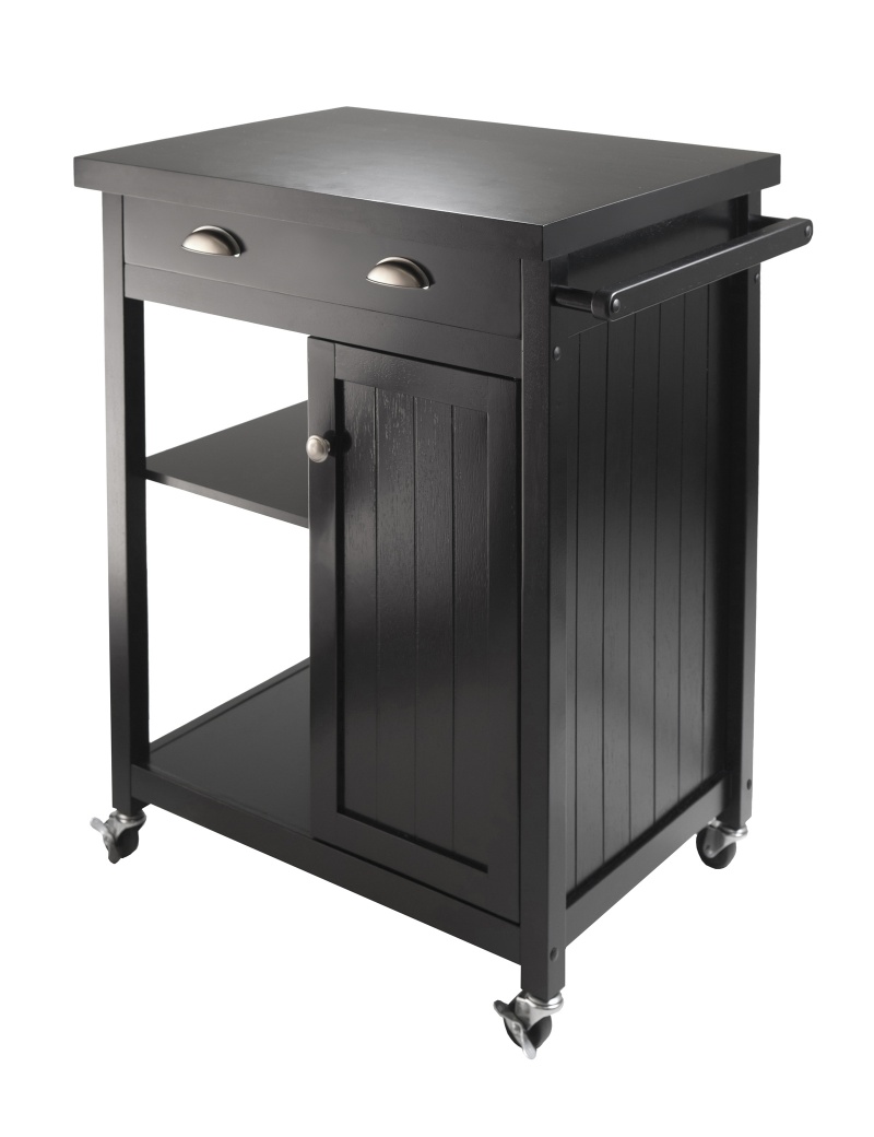 Timber Kitchen Cart, 34" High, 28" Wide, Black