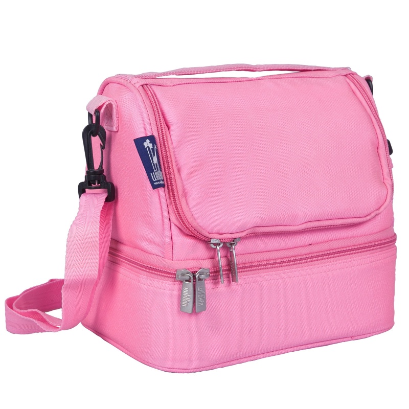 Flamingo Pink Two Compartment Lunch Bag
