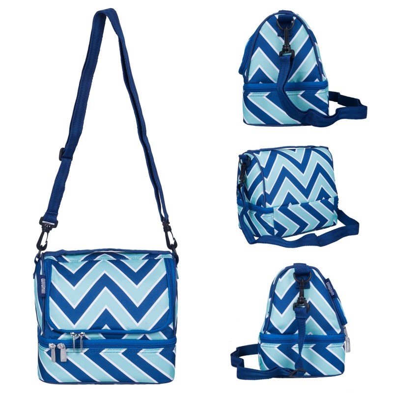 Chevron Blue Two Compartment Lunch Bag