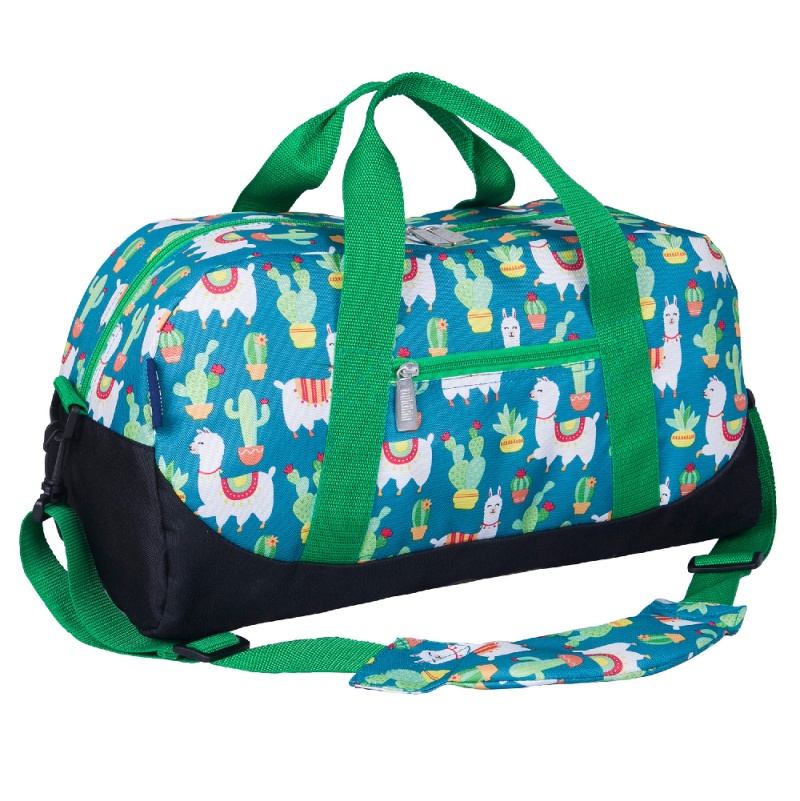 Llamas And Cactus Green Overnighter Duffel Bag