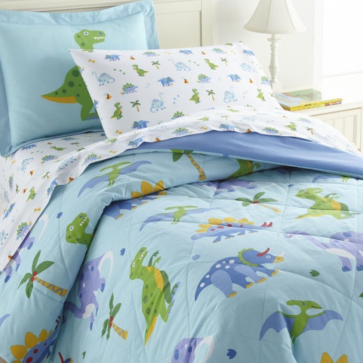 Wildkin Dinosaur Land Cotton Comforter 3 Pc Set - Full