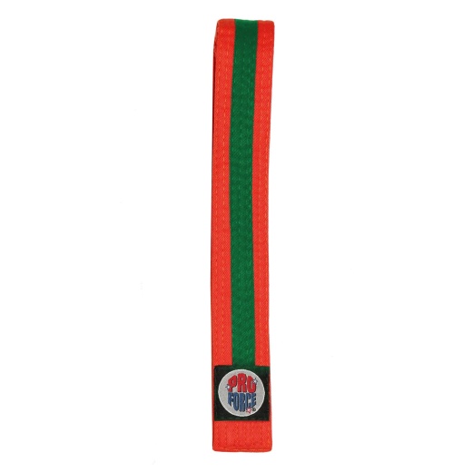 Proforce II 1.5" Single Wrap Color Striped Orange Karate Belt