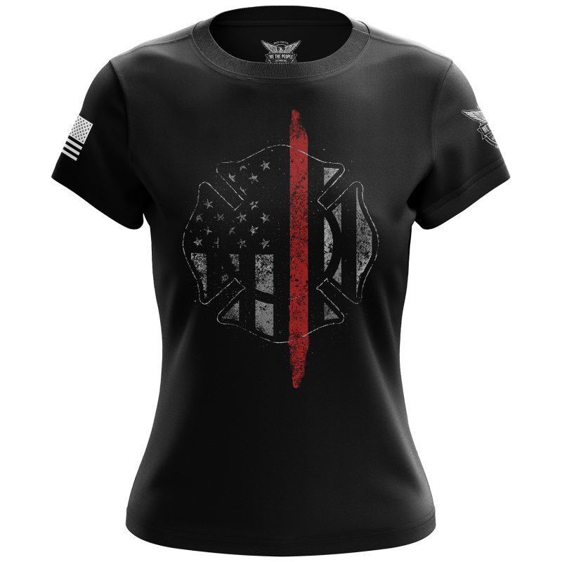 Thin Red Line Flag Women's Short Sleeve Shirt