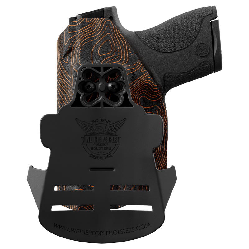 Orange Topographic Map Custom Printed Holster - Owb Kydex Holster
