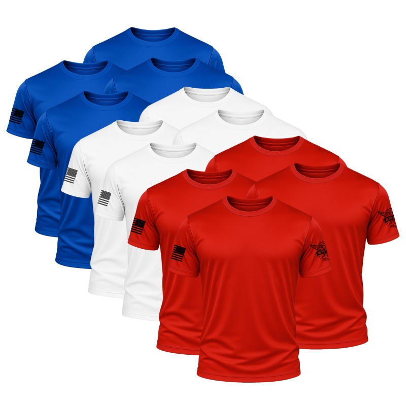 Red, White, & Blue Performance Shirt Bundle (12 Pack)