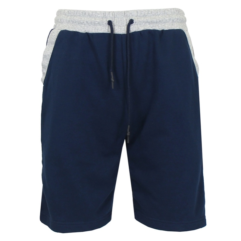 24 Pieces - Men's French Terry Sweat Shorts In Navy With Grey