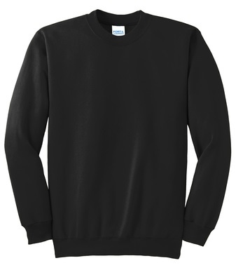 Wholesale Adult Crew Neck Sweatshirt - Black, Case Of 24