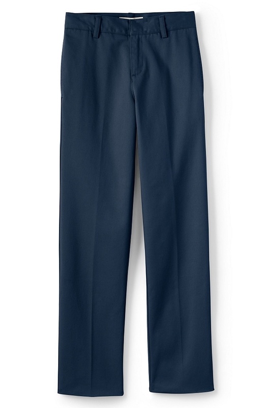 Young Men's School Uniform Twill Flat Front Pants In Navy By Size