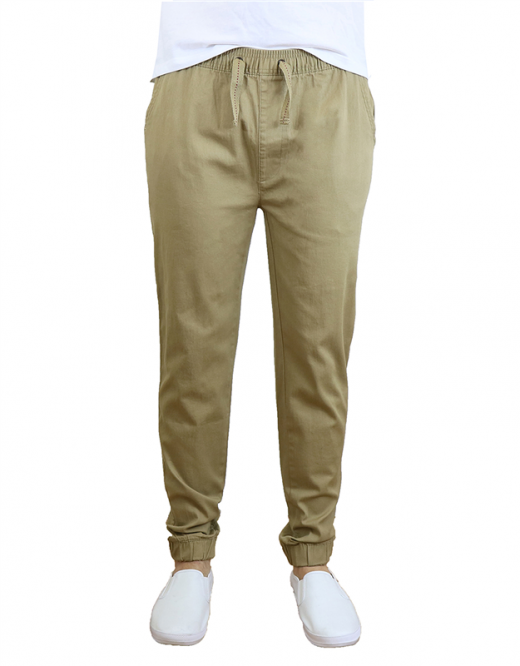Wholesale Boys Drawstring Stretch Jogger Pants Khaki, Case Of 24