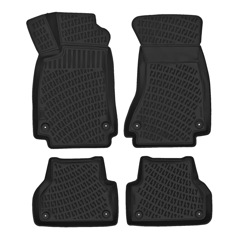 3D Rubber All Weather Floor Mat Set Compatible With For Audi A4 B8 2009-2016