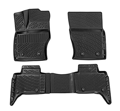 3D Rubber All Weather Floor Mat Set Compatible With Land Rover Range Rover Sport 2014-2021 (Fit 5 Seat Vehicles)
