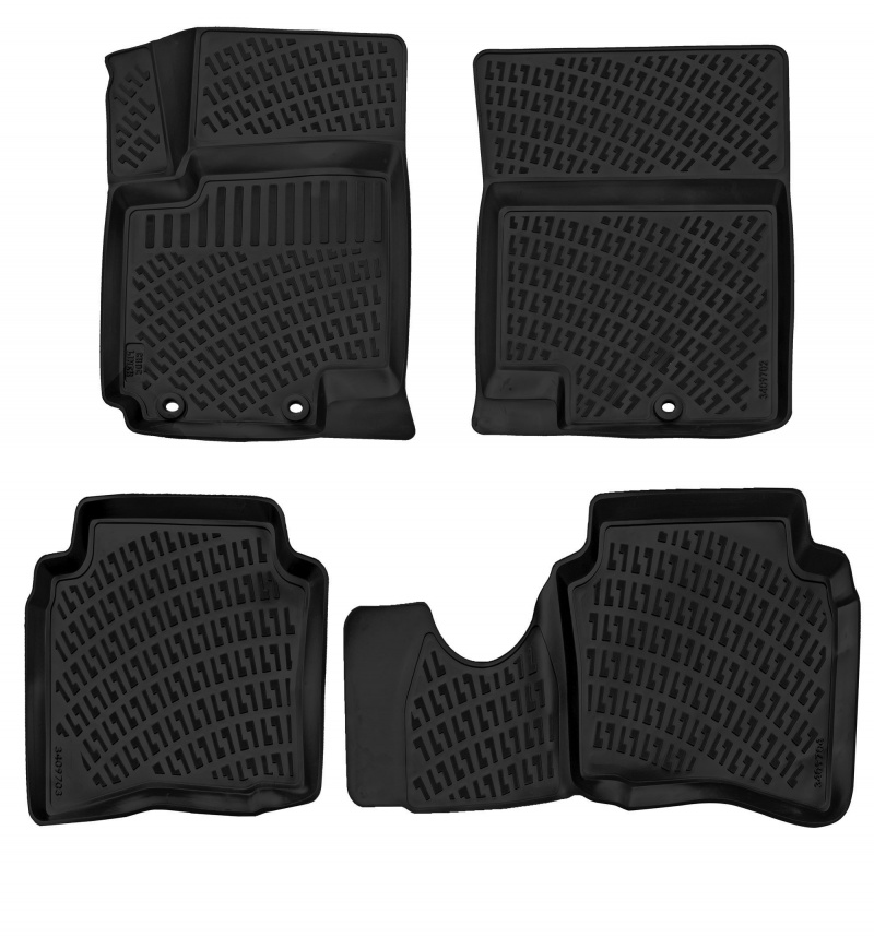 3D Rubber All Weather Floor Mat Set Compatible With Kia Soul 2014-2019