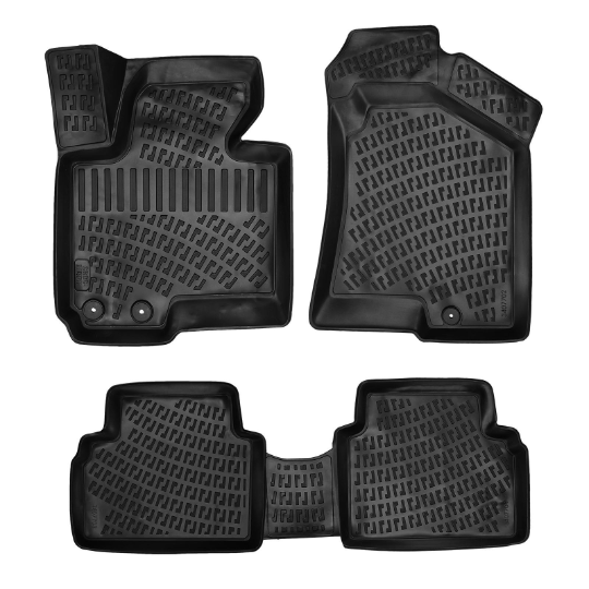 3D Rubber All Weather Floor Mat Set Compatible With Kia Sportage Iii 2010-2016