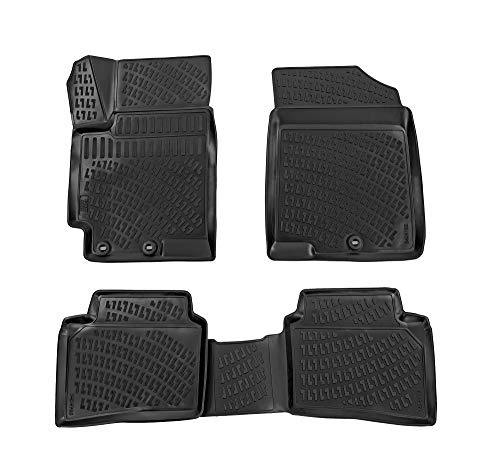 3D Rubber All Weather Floor Mat Set Compatible With Kia Rio Hb And Sedan 2018-2020