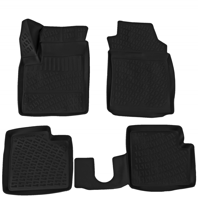 3D Rubber All Weather Floor Mat Set Compatible With Fiat 500/500 C 2011-2019