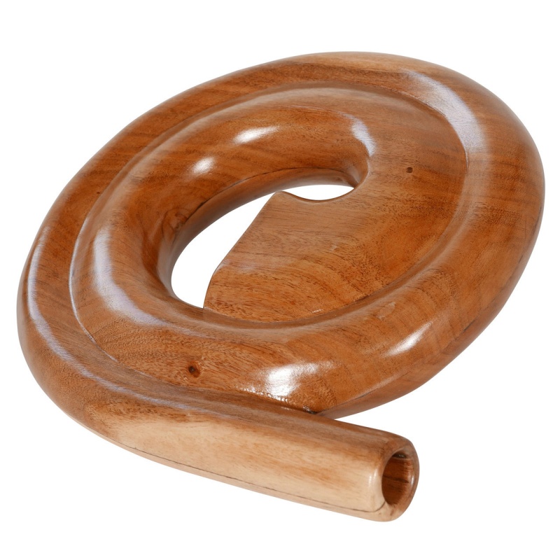 Aboriginal Spiral Didgeridoo Horn, Natural With Case
