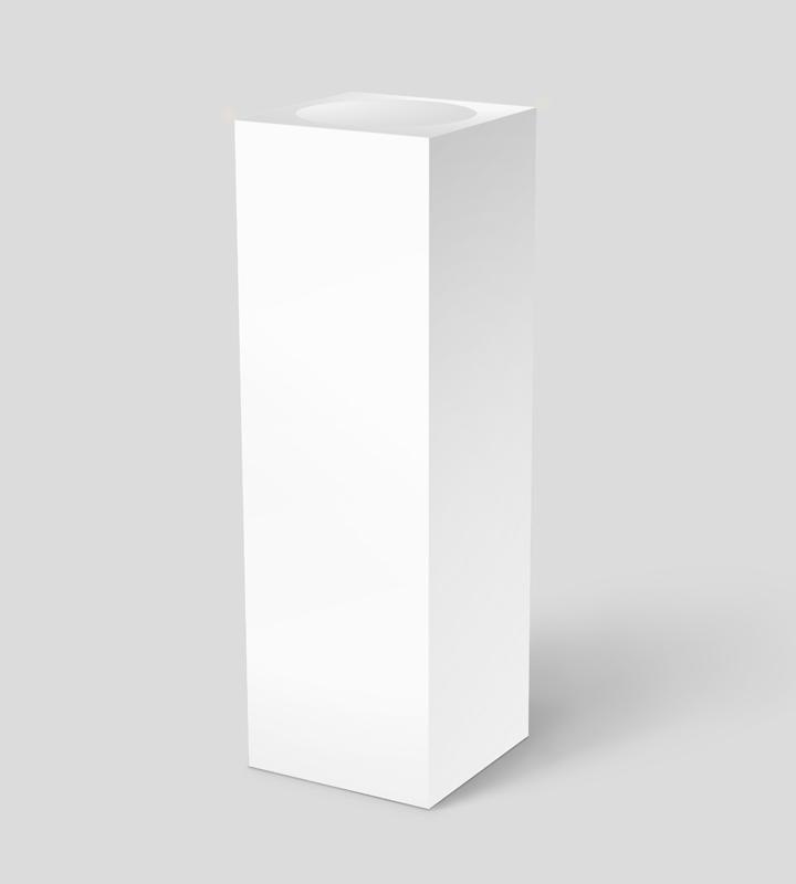Xylem White Laminate Pedestal: With Turntable, 12" Height